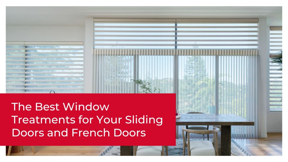 Blinds on a French sliding door